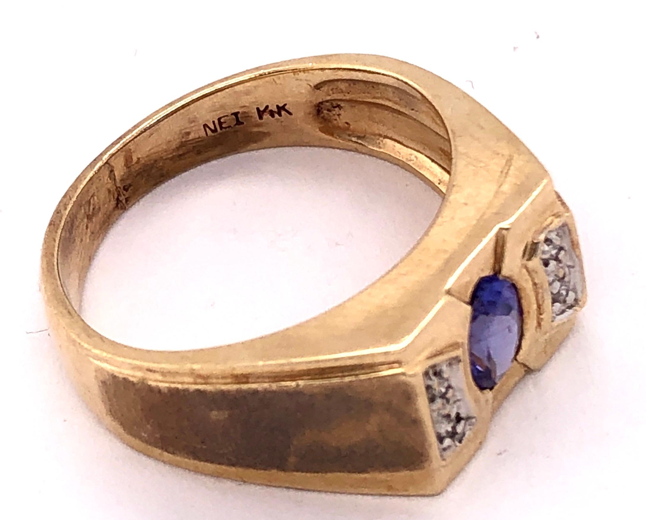 da uomo o donna Anello contemporaneo in oro giallo 14 carati con topazio e diamanti in vendita