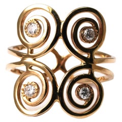 Anello con diamante in oro giallo 14 Kt