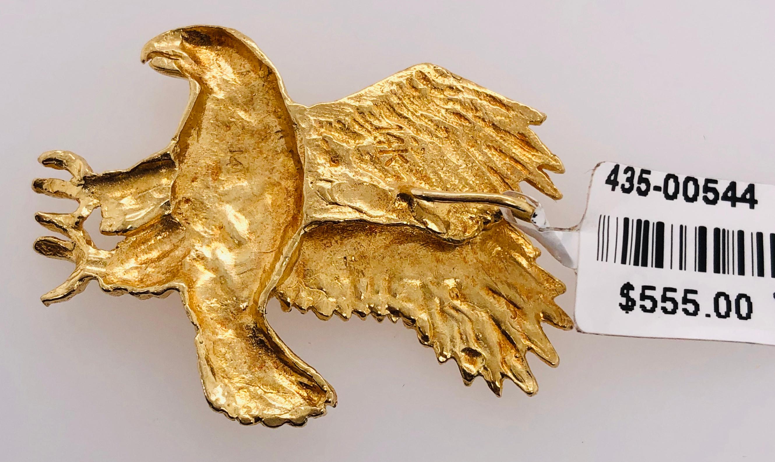 14 karat gold eagle pendant