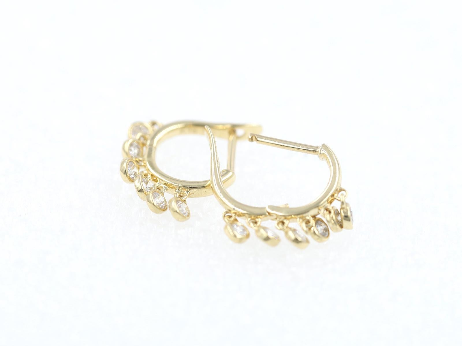 14 kt. Boucles d'oreilles 'Starlight Shimmer' en or jaune (Natura Diamond) Neuf - En vente à Antwerp, BE