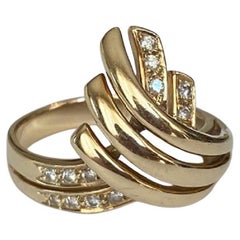 Ring aus 14 kt Gelbgold mit Diamanten von ca. 0,20 Karat