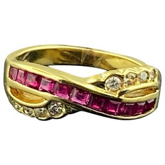 14 KT Yellow Gold Ruby and Diamond Ring