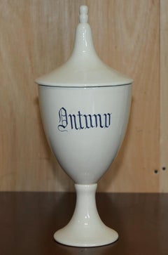 14 LARGE ORIGINAL ANTiQUE ITALIAN APOTHECARY HABERDASHERY CHEMIST CERAMIC JARS