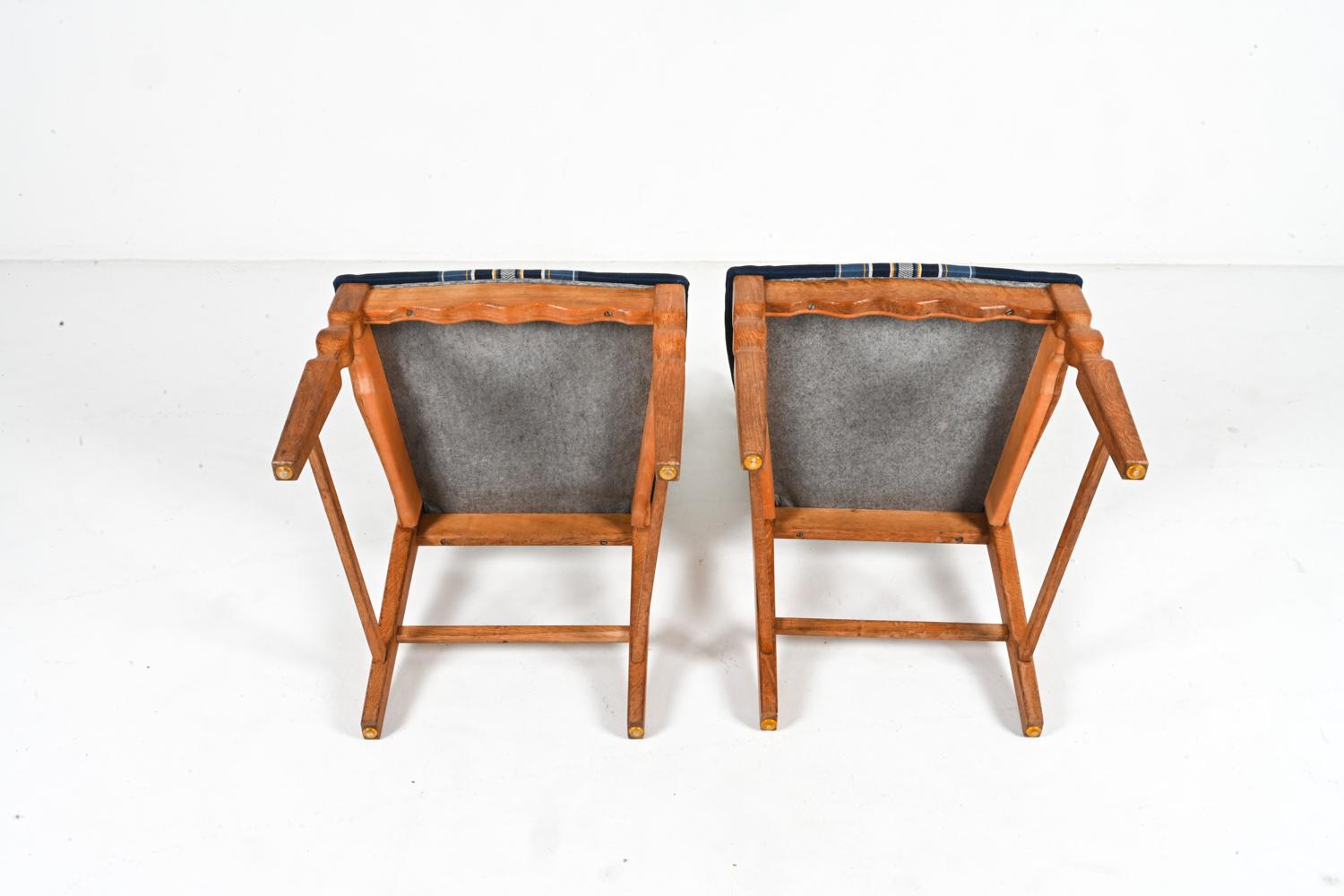 (14) Oak 'Razorback' Dining Side Chairs By Henning Kjaernulf, Denmark 1970's For Sale 9
