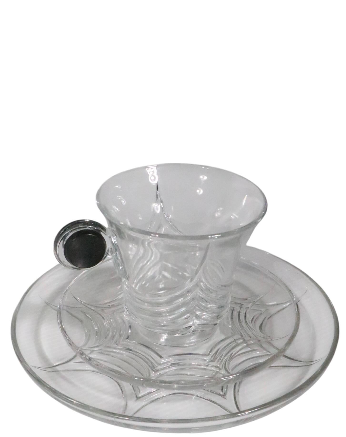 14 pc. Juego de postre Art Déco Heisey Stanhope Diseñado por Walter Von Nessen Años 30 en venta 11