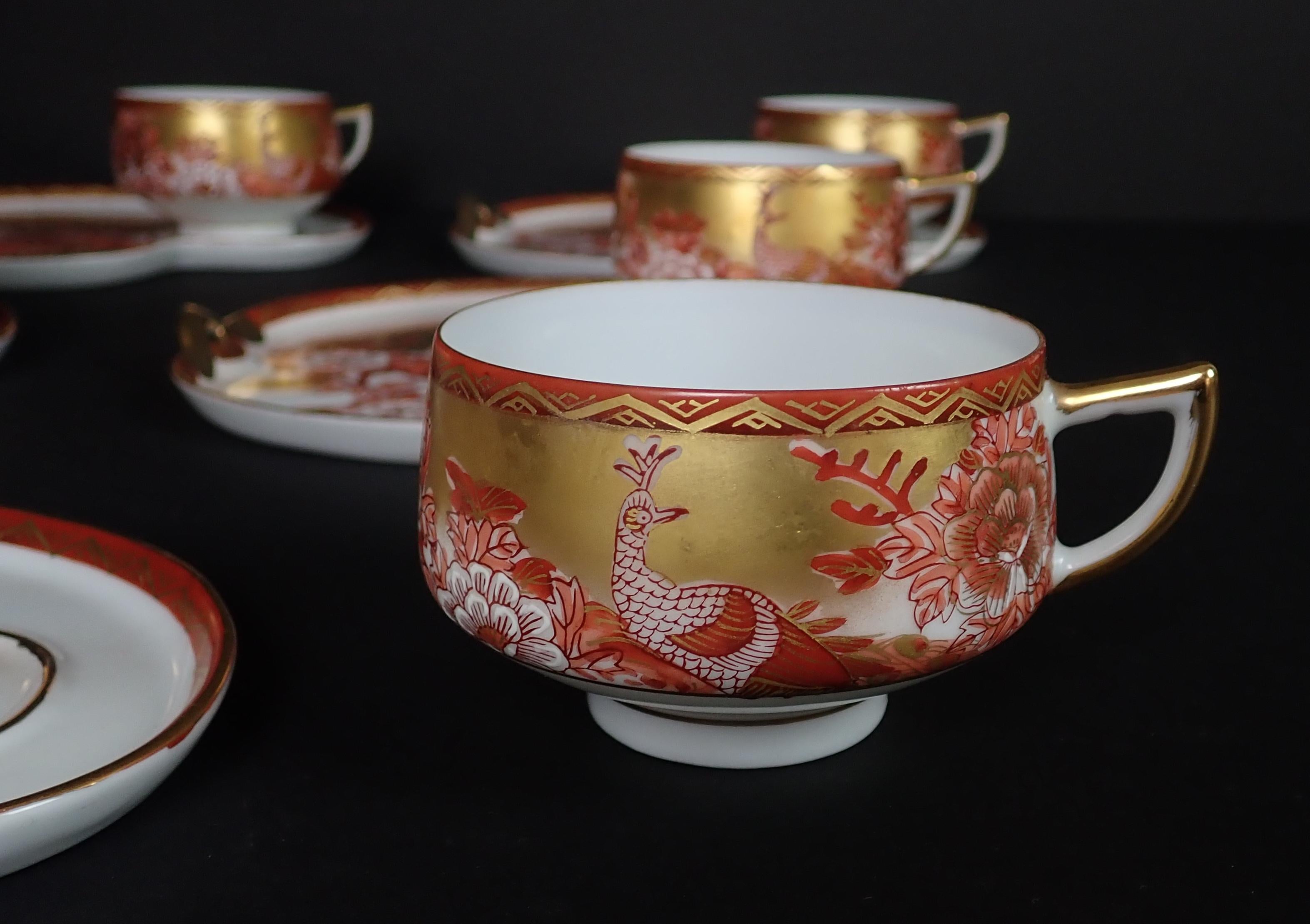 japanese peacock tea set