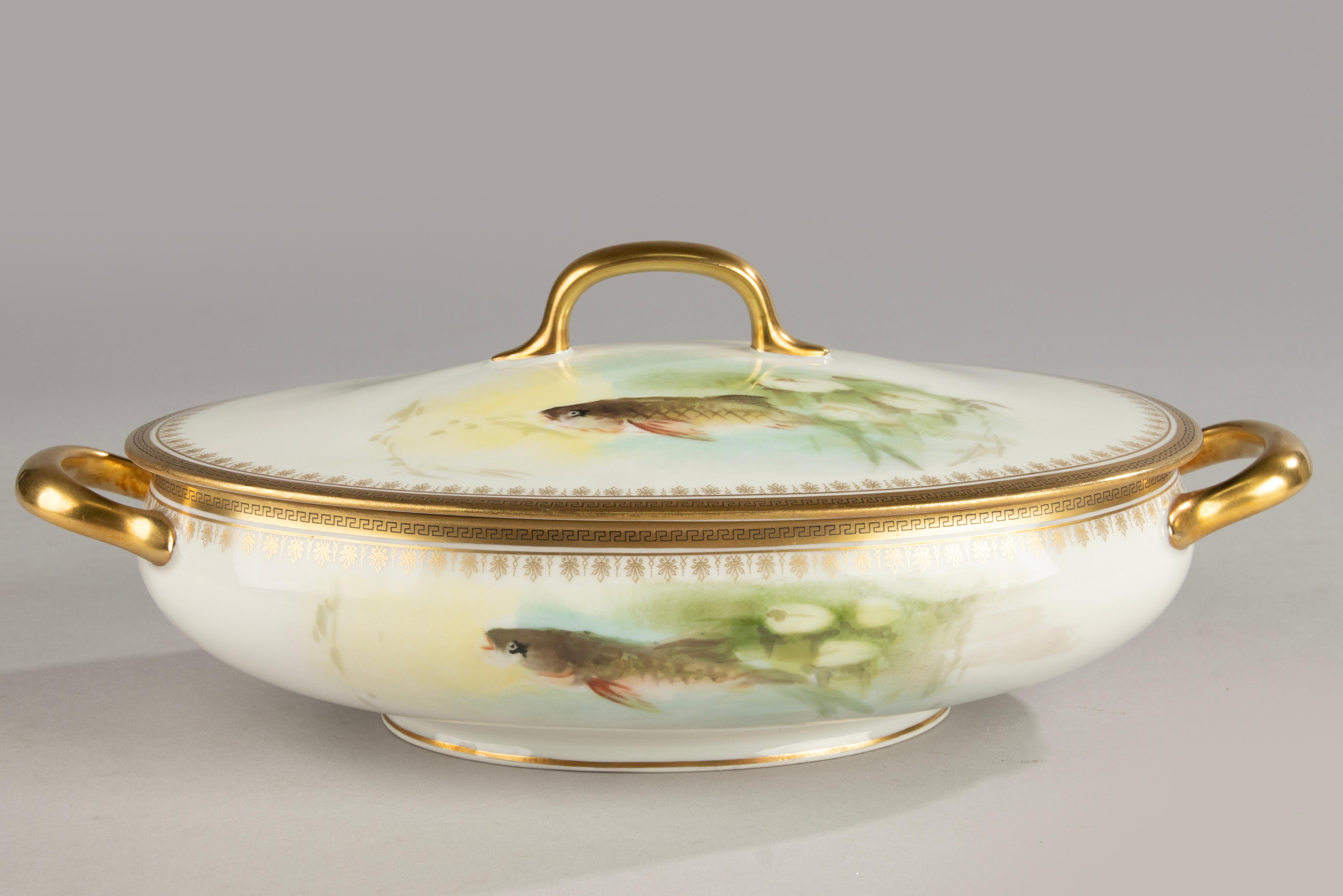 Servizio di pesce da 14 pezzi - Porcellana di Bernardaud Limoges - Anni '20 in vendita 7