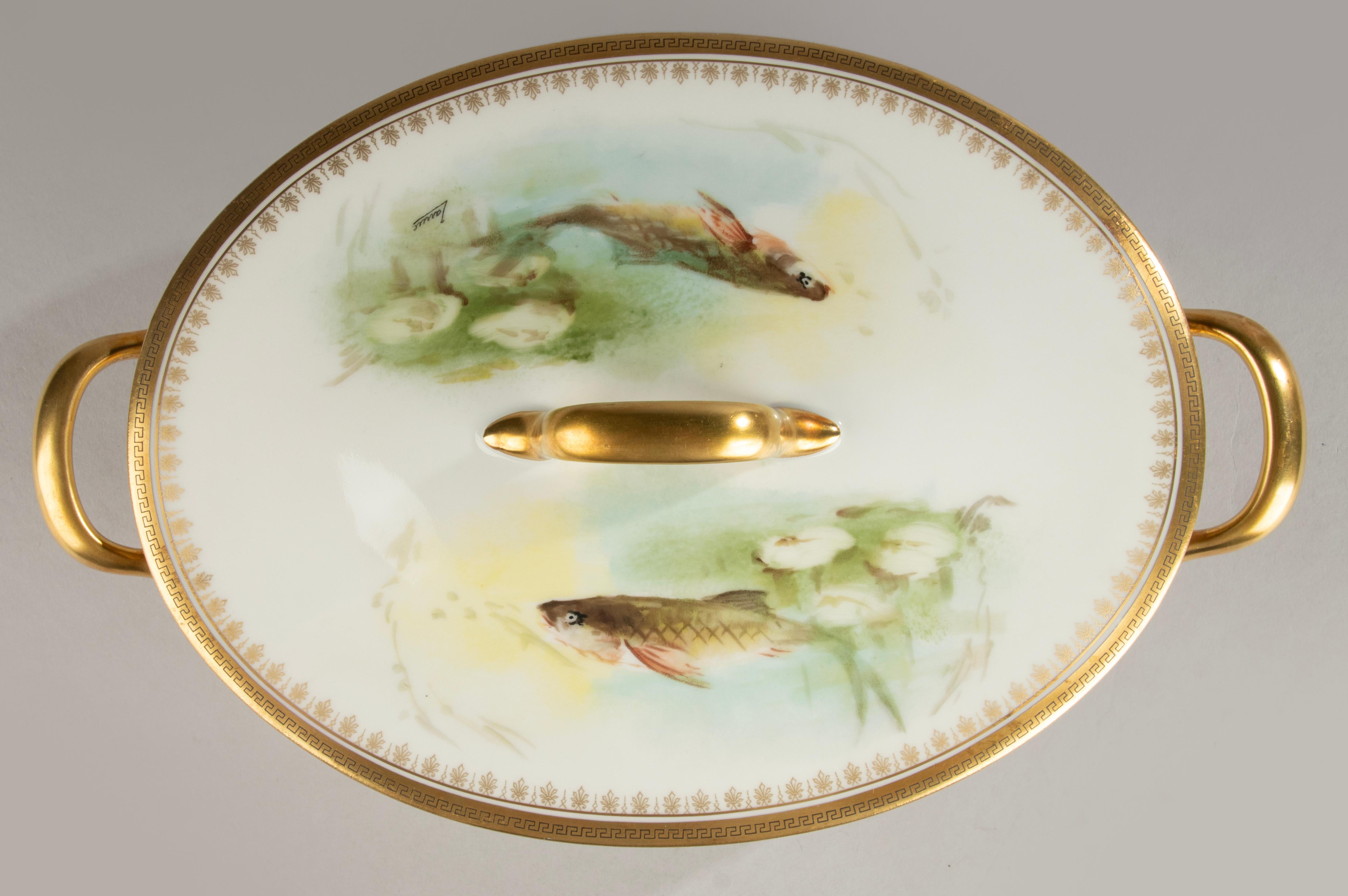 Servizio di pesce da 14 pezzi - Porcellana di Bernardaud Limoges - Anni '20 in vendita 8