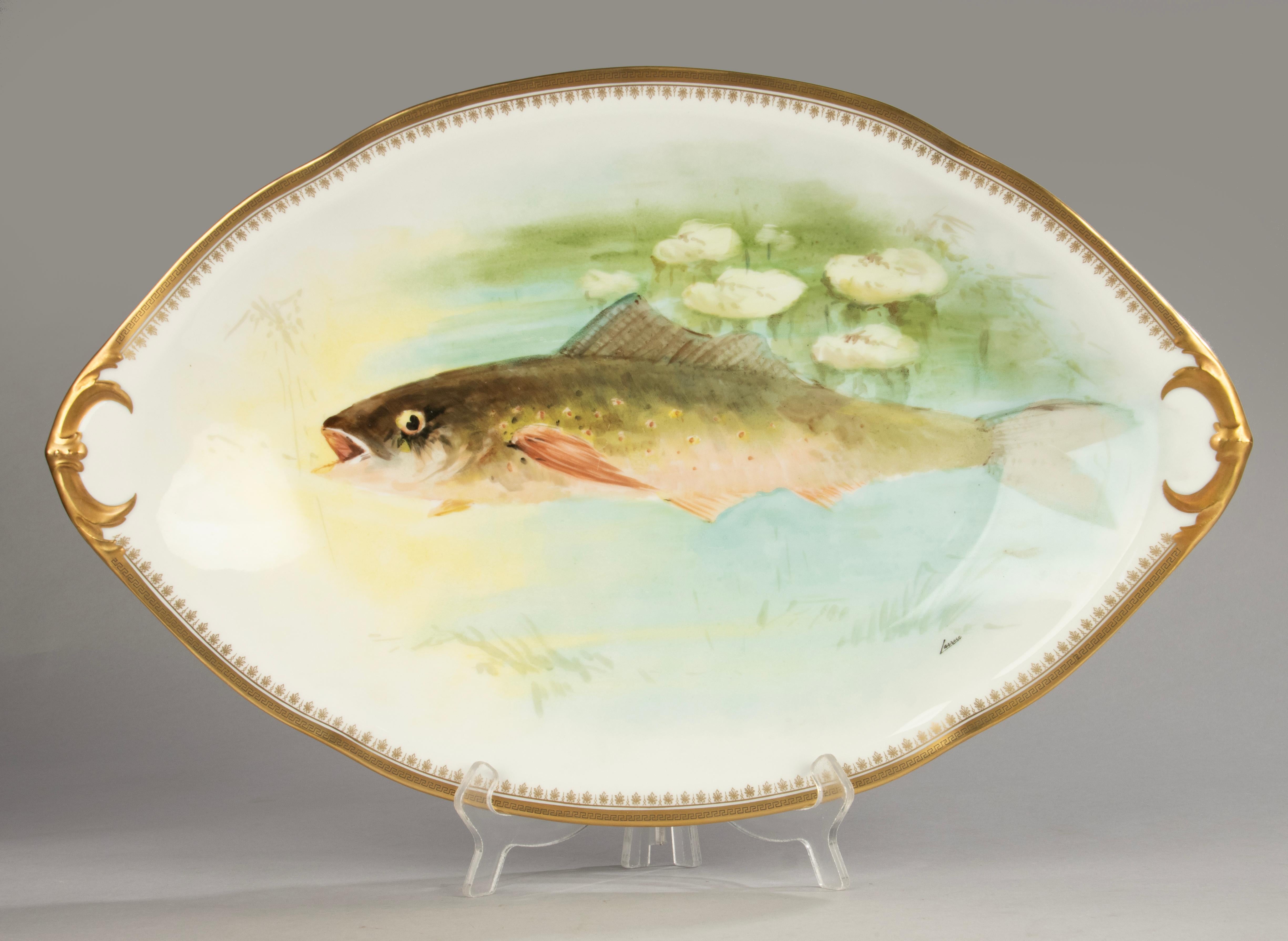 Servizio di pesce da 14 pezzi - Porcellana di Bernardaud Limoges - Anni '20 in vendita 9