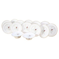 Service à dessert Spode de 14 pièces à motifs de papillons, 1954