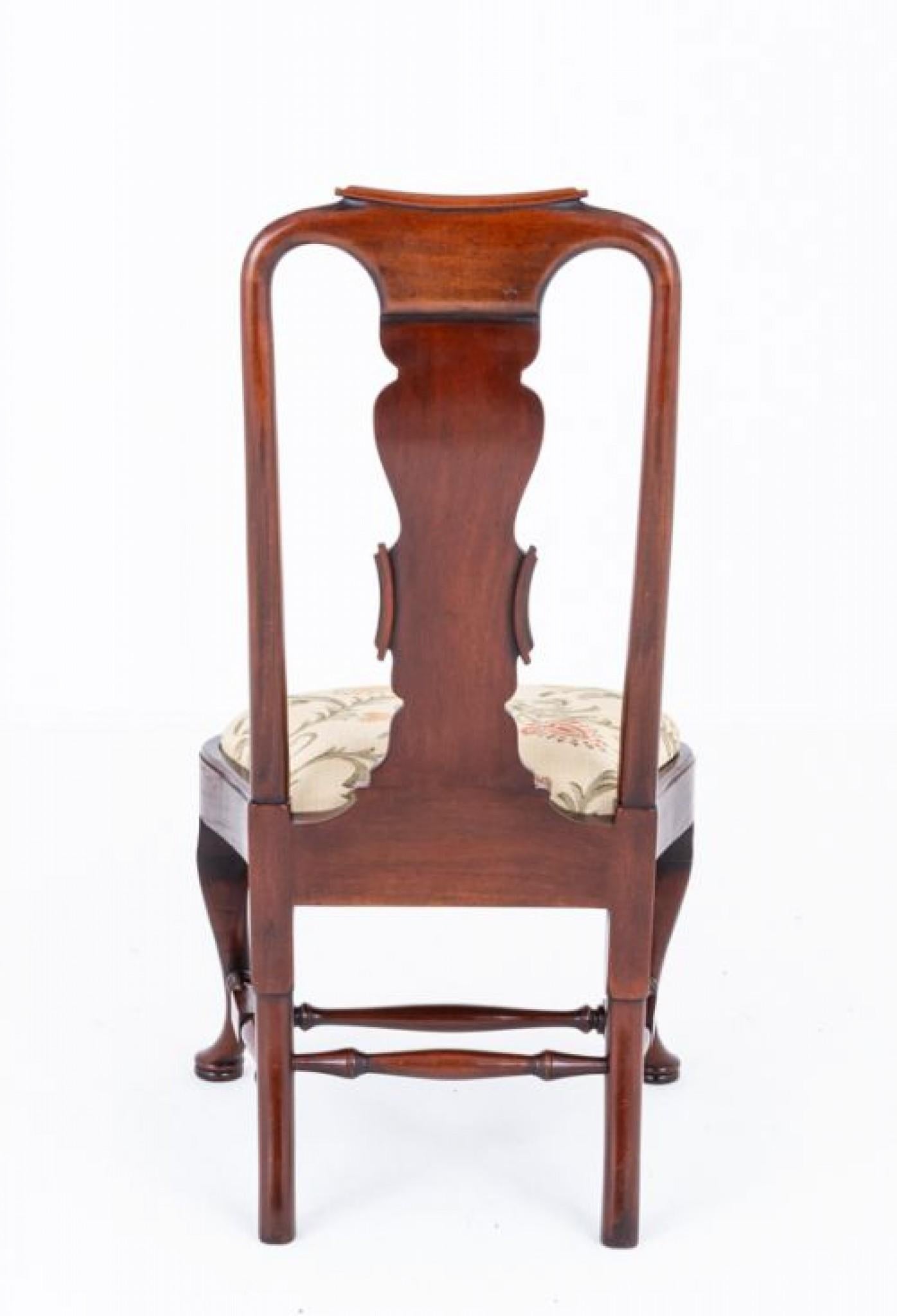14 Queen Anne Dining Chairs Mahogany Set For Sale 7