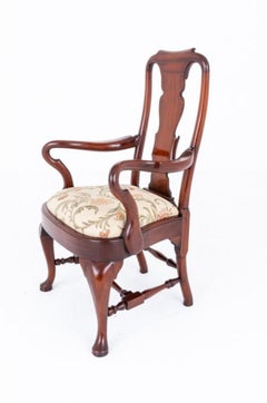 14 Queen Anne Dining Chairs Mahogany Set