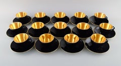 14 Royal Copenhagen / Aluminia Confetti Coffee Cups with Saucers