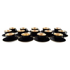 14 Royal Copenhagen / Aluminia Confetti Coffee Cups with Saucers