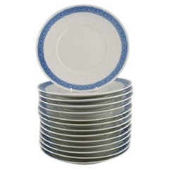 14 Royal Copenhagen Blue Fan Lunch Plates, 1960s / 70s