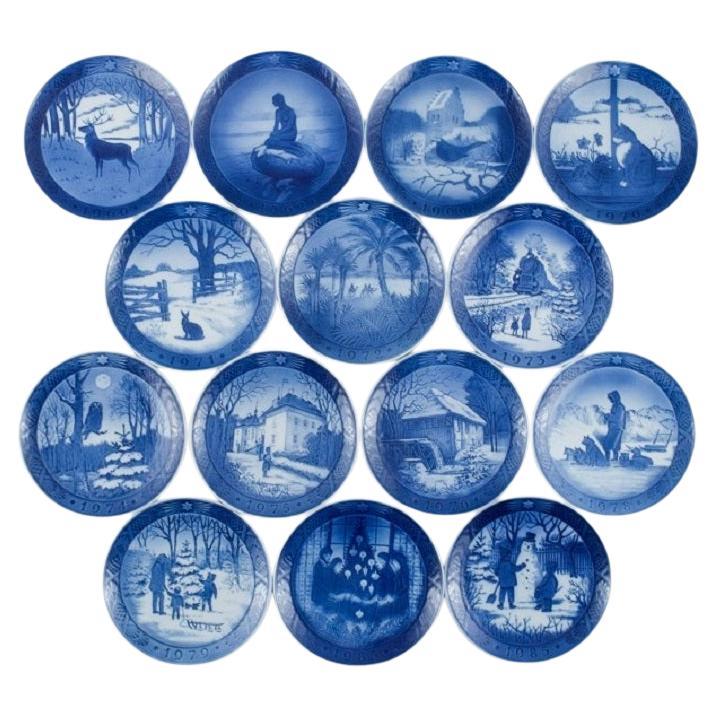 14 Royal Copenhagen Christmas plates from the 1960s / 70s / 80s For Sale