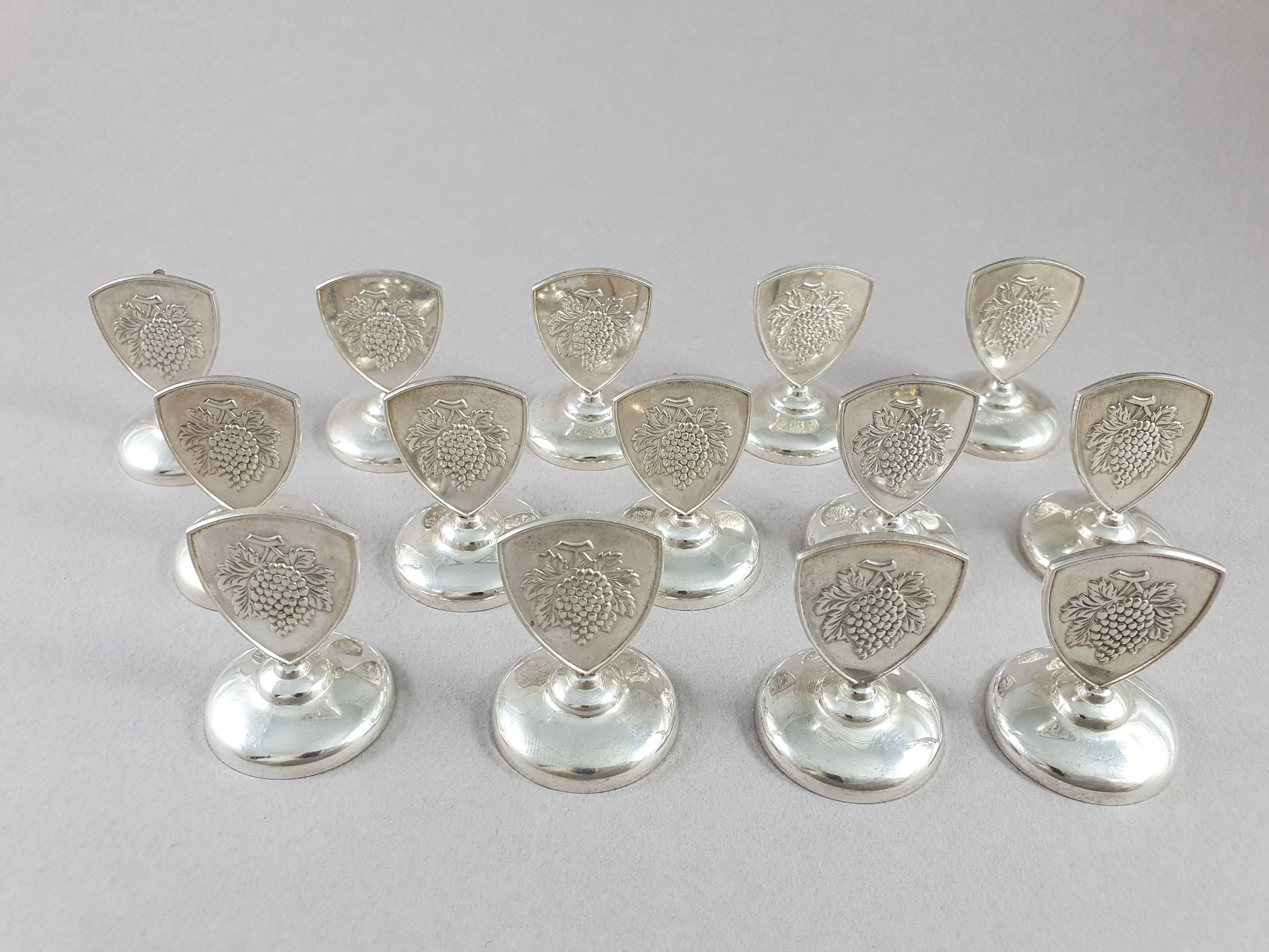 14 Solid Silver Place Card Holders In Good Condition In Saint-Ouen, FR