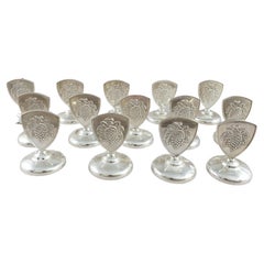 Retro 14 Solid Silver Place Card Holders