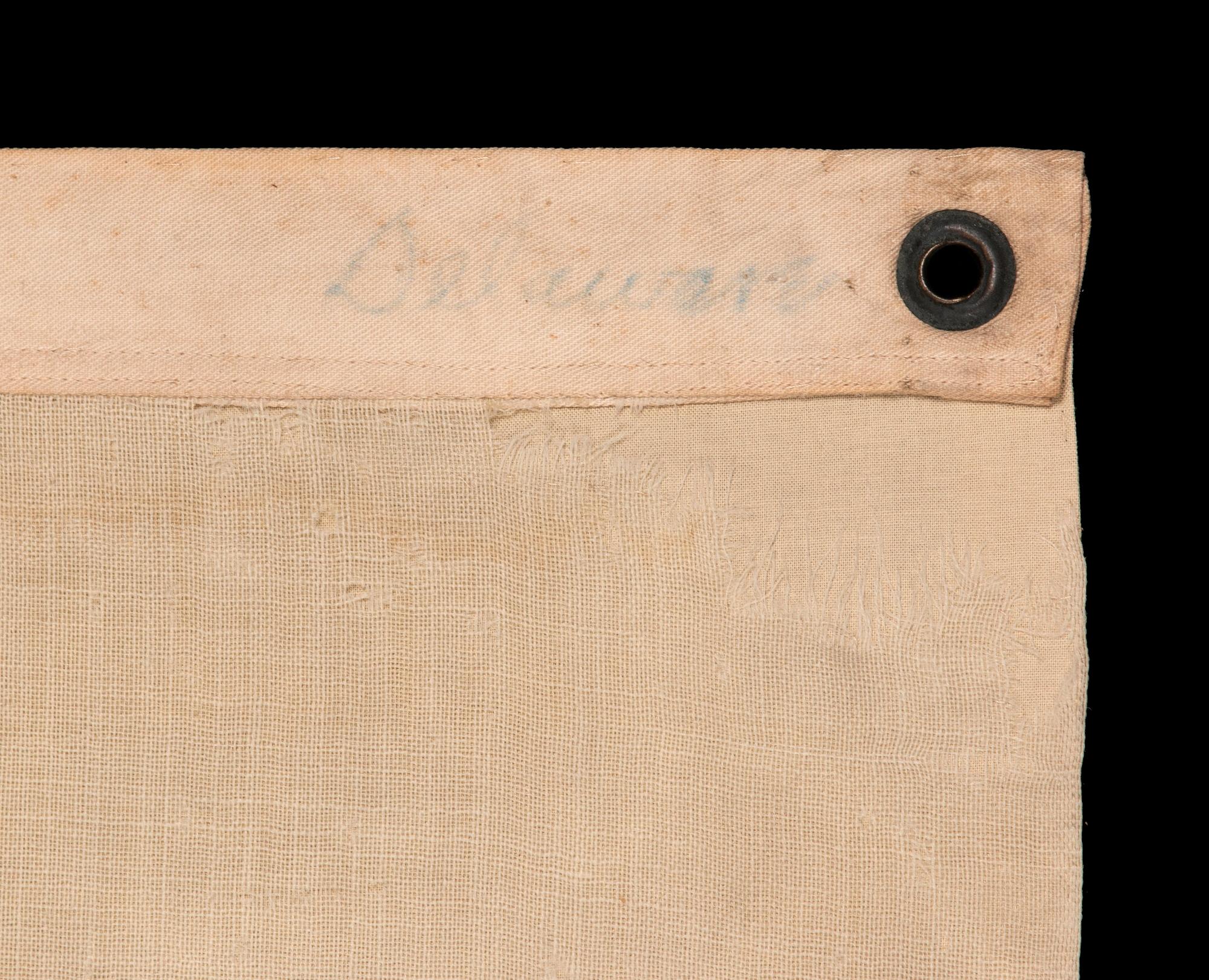 19th Century 14 Star, Hand-Sewn Flag with Appliqued Eagle, Made by Sarah McFadden, ca 1852-73 For Sale