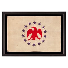 14 Star, Hand-Sewn Flag with Appliqued Eagle, Made by Sarah McFadden, ca 1852-73