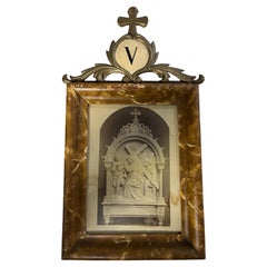 14 stazioni della Via Crucis, 1900 circa, Italia Florentine Litografia Croce in legno intagliato