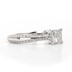 0.5ct GIA Princess-Cut Diamond Cathedral Solitaire Ring in 18K White Gold