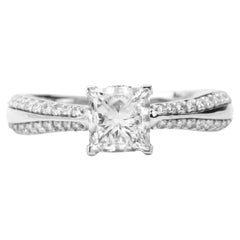 GIA Report Certified 1.4 TCW G VS Princess Cut Diamond Solitaire Engagement Ring