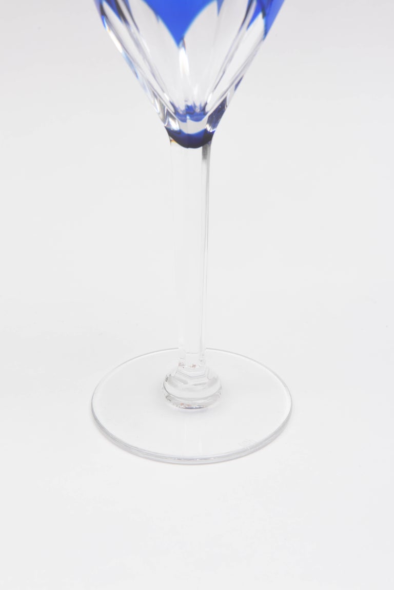 14 Val Saint Lambert Jewel Tone Wine Glasses Elegant For Sale At 1stdibs