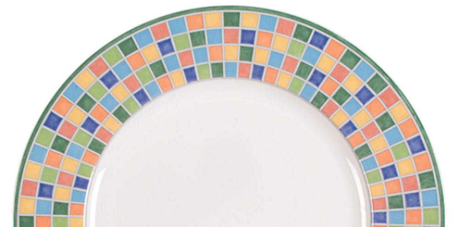 Set of 10 Villeroy & Bochtwist Alea Limone easy collection round chargers or platter. 
Measure: 12