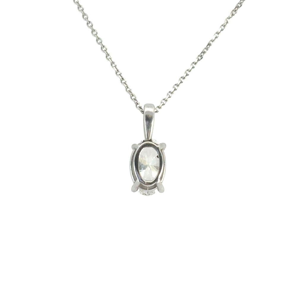 14 White Gold GIA Certified Flawless Diamond Pendant Necklace For Sale 4