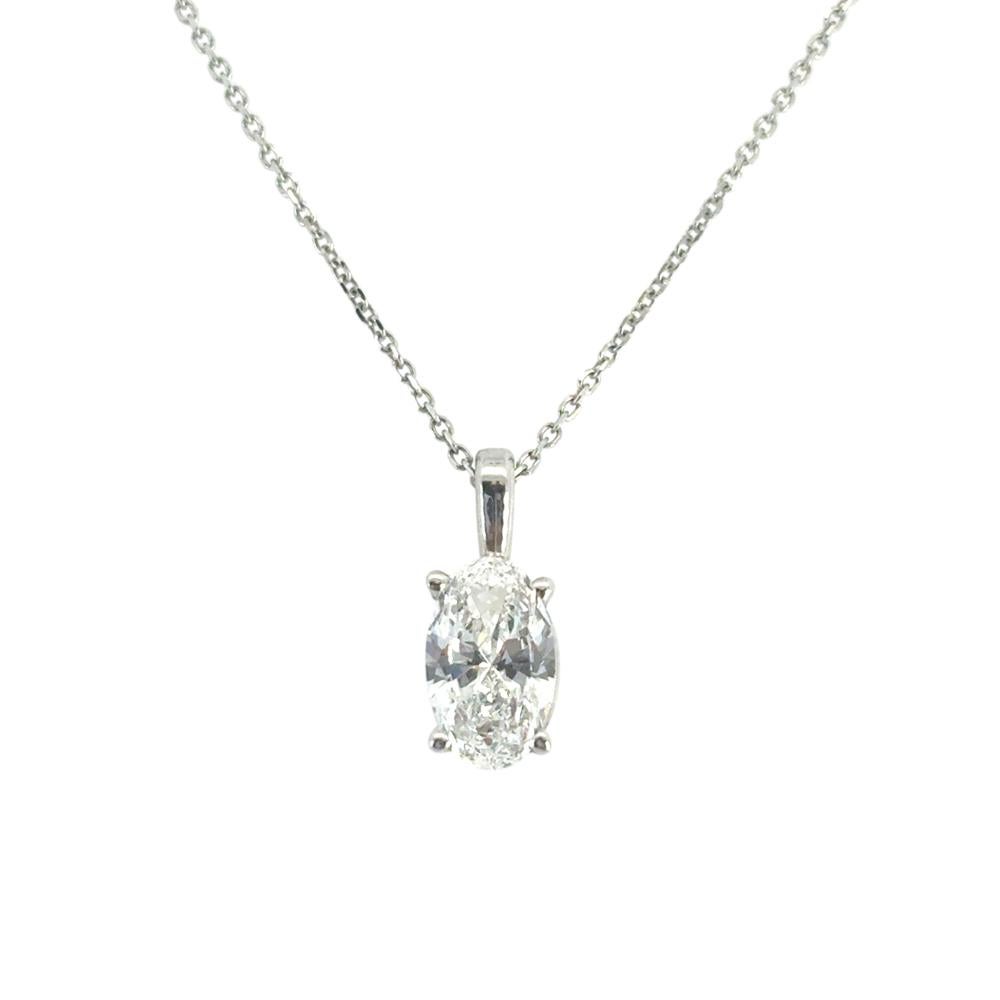 14 White Gold GIA Certified Flawless Diamond Pendant Necklace For Sale 5