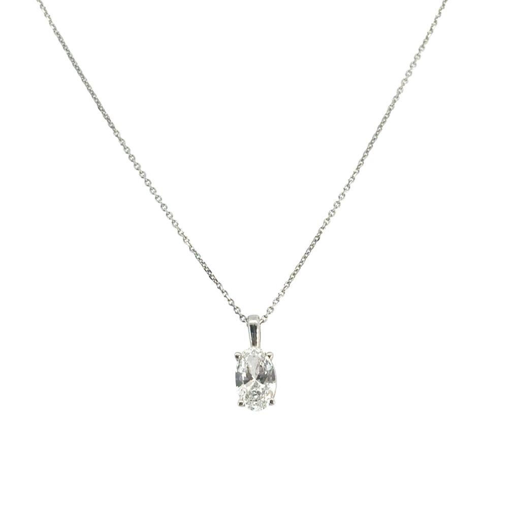 14 White Gold GIA Certified Flawless Diamond Pendant Necklace For Sale 6
