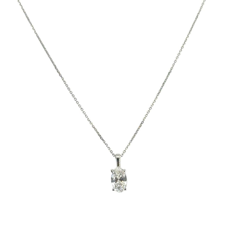 14 White Gold GIA Certified Flawless Diamond Pendant Necklace For Sale 7