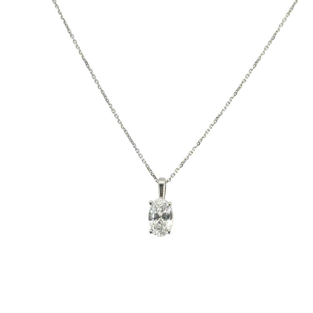 14 White Gold GIA Certified Flawless Diamond Pendant Necklace For Sale 1