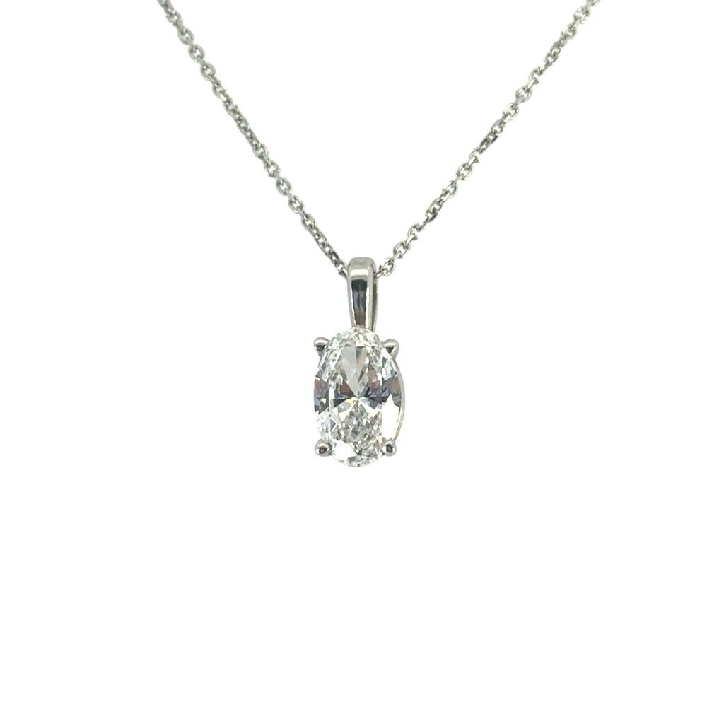 14 White Gold GIA Certified Flawless Diamond Pendant Necklace For Sale 2