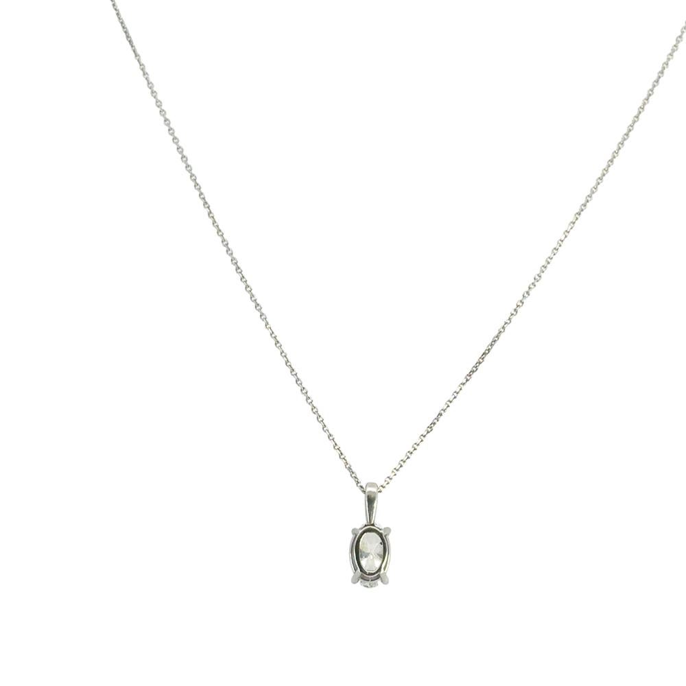 14 White Gold GIA Certified Flawless Diamond Pendant Necklace For Sale 3