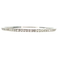 Bracelet jonc flexible « Tennis » en or blanc 14 carats, 4,92 ct. pt. 10,03 g