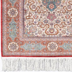 14 x 14 Tapis en soie signé Hereke - Milieu du 20e siècle