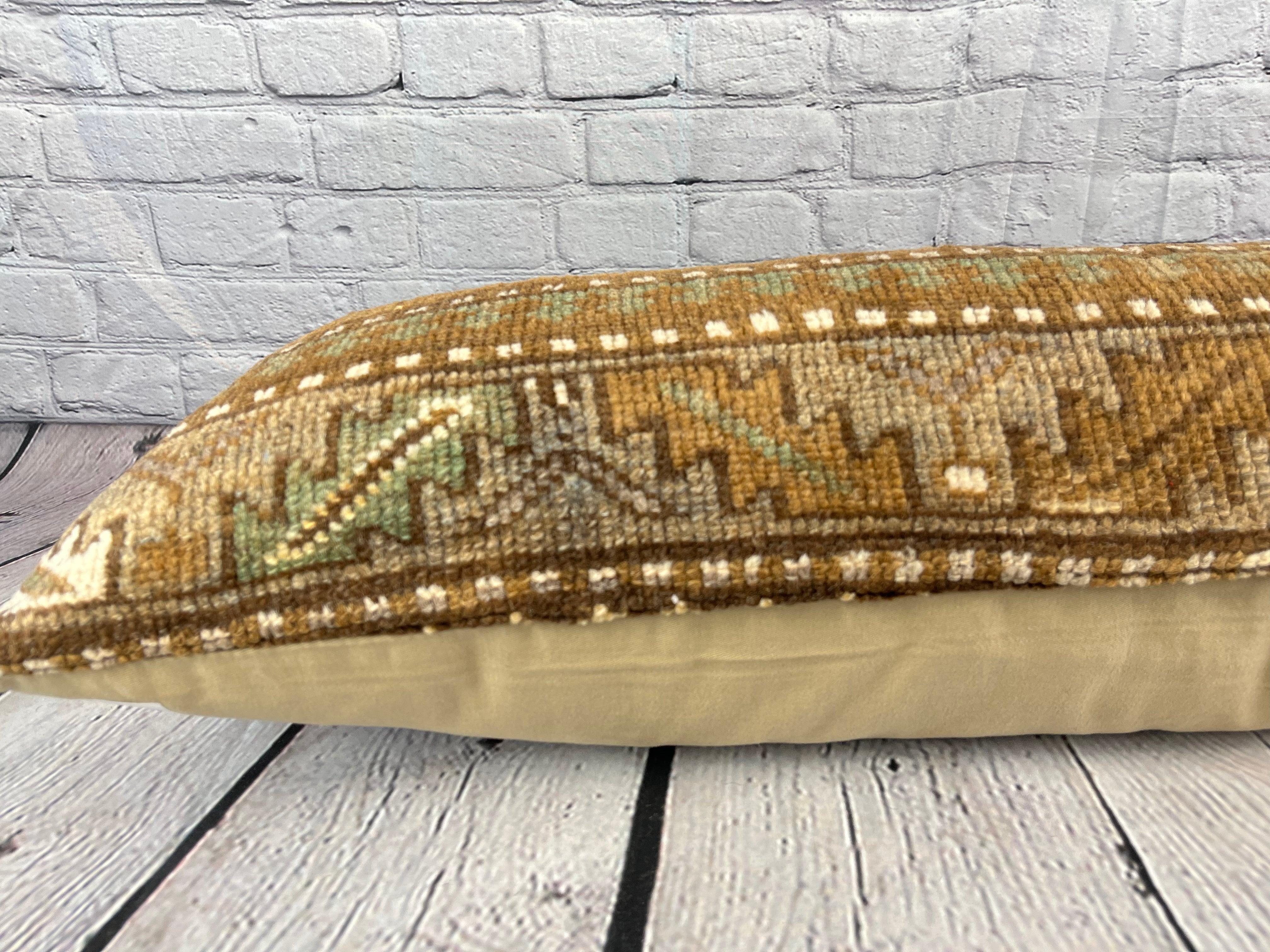 14 x 35 Lumbar Alfombra Kilim Anatolia Acogedora Almohada Turca Funda de Cojín #7832 Anudado a mano