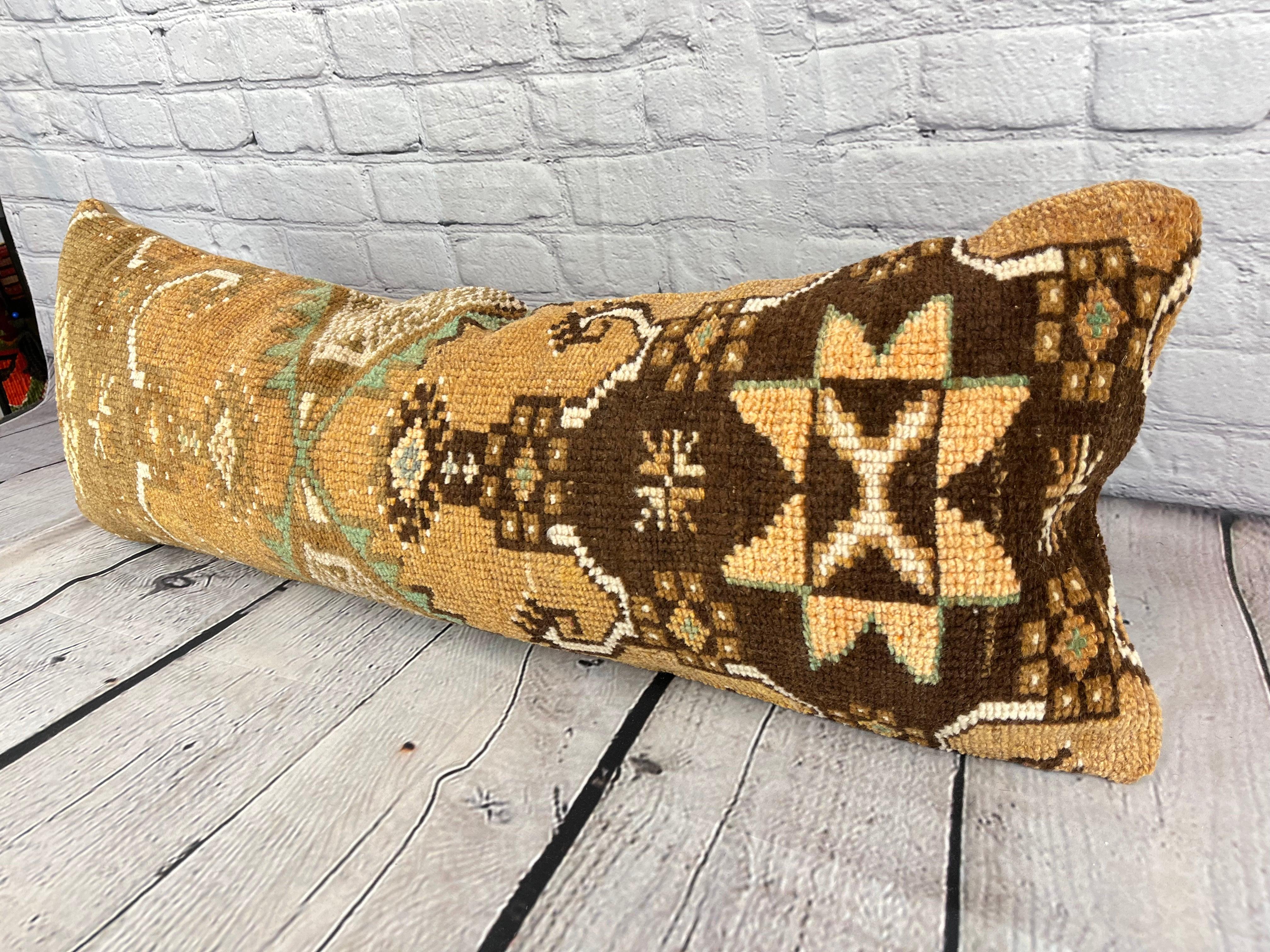 14 x 35 Lumbar Kilim Rug Dream Oasis Turkish Pillow Cushion Cover #7831 Améliorez votre décoration intérieure avec notre Lumbar Rug Pillow Turkish Rug Cushion. Cette exquise housse de coussin, méticuleusement tissée à la main, apporte une touche