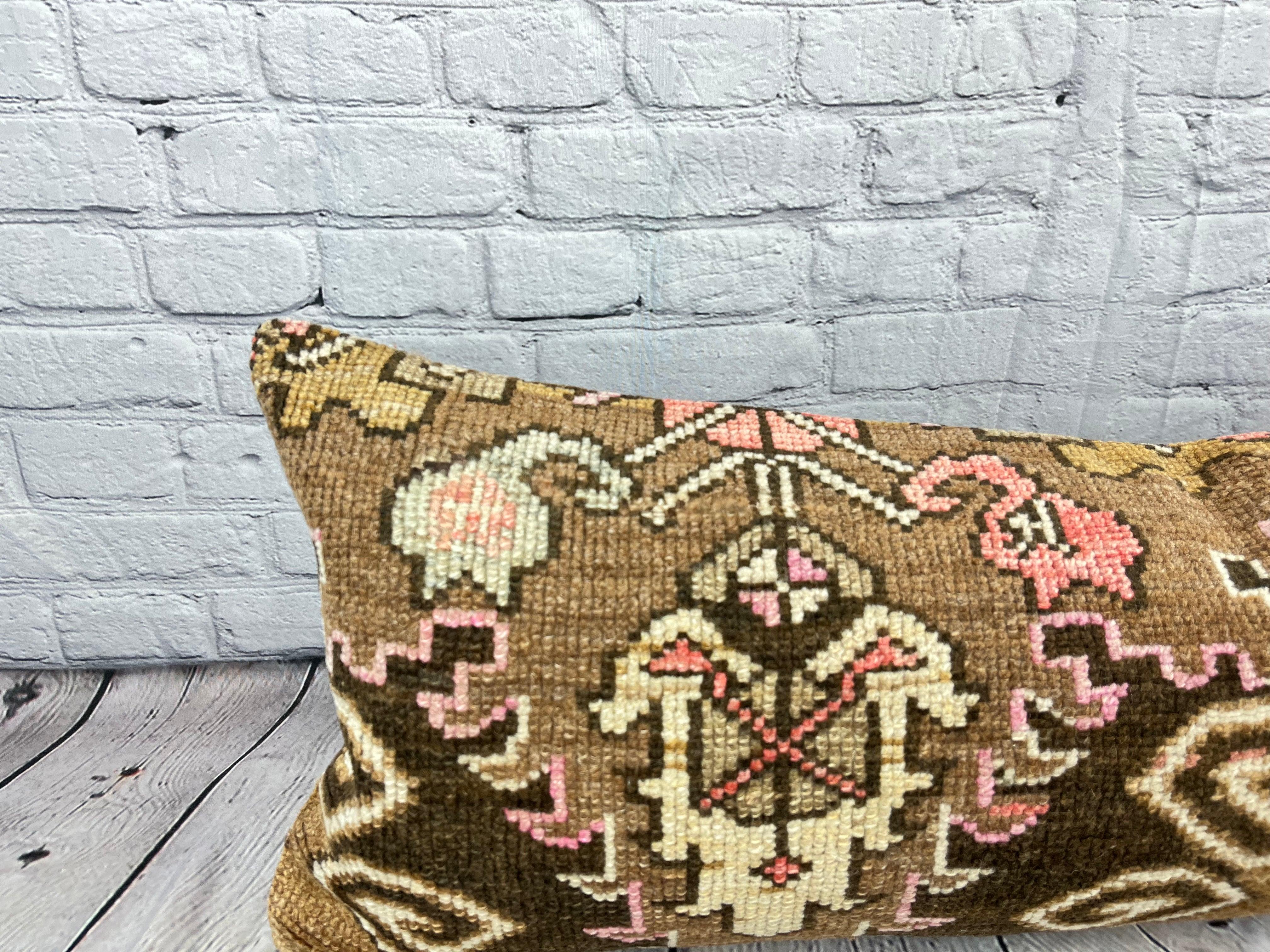 Noué à la main 14 x 35 Tapis Lombaire Harmony Oasis Coussin Turc Housse de Coussin #7600 en vente
