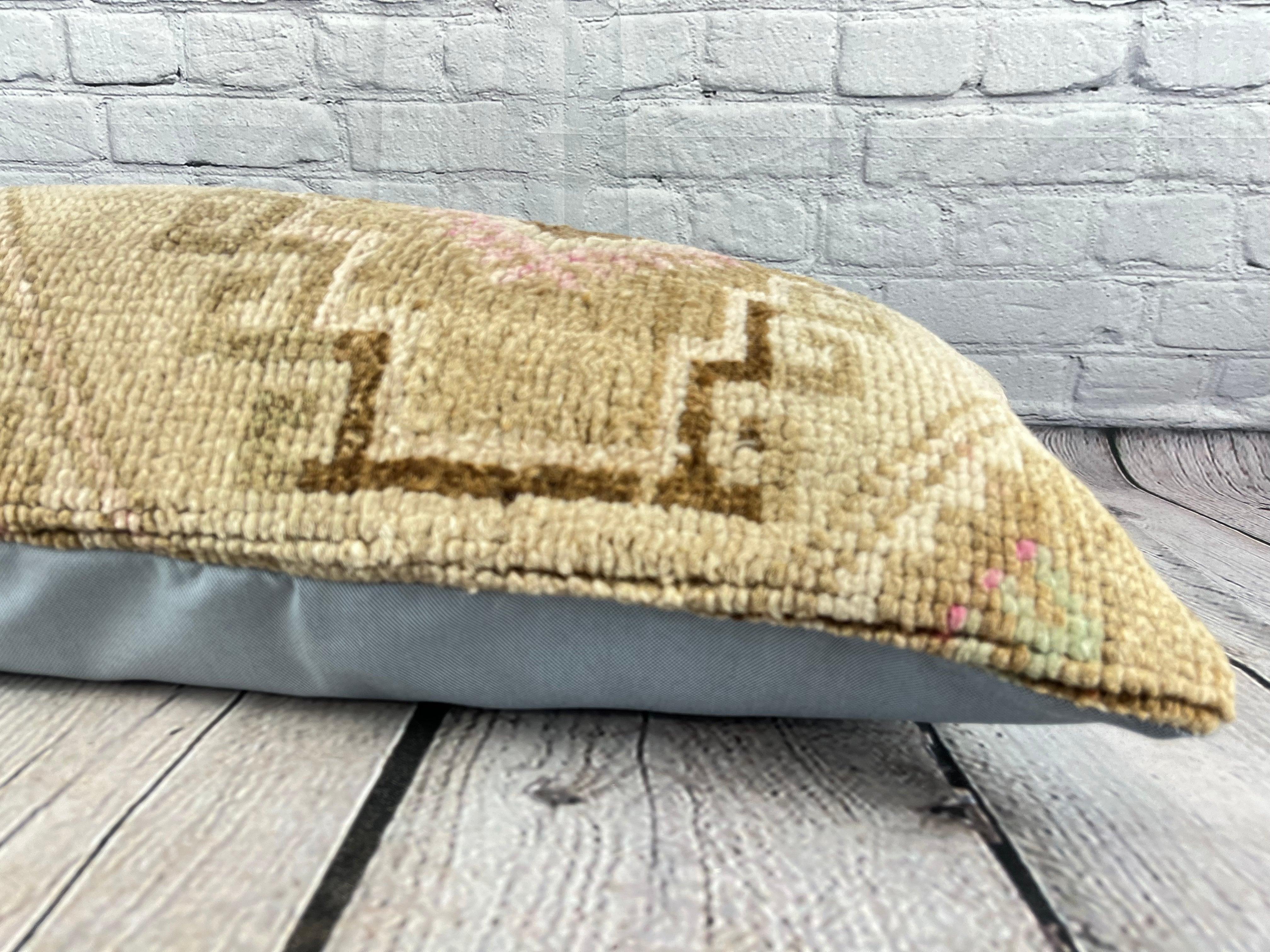 14 x 35 Lumbar Rug Pillow Luxe Bazaar Turkish Pillow Cushion Cover #7595 In New Condition For Sale In Houston, TX