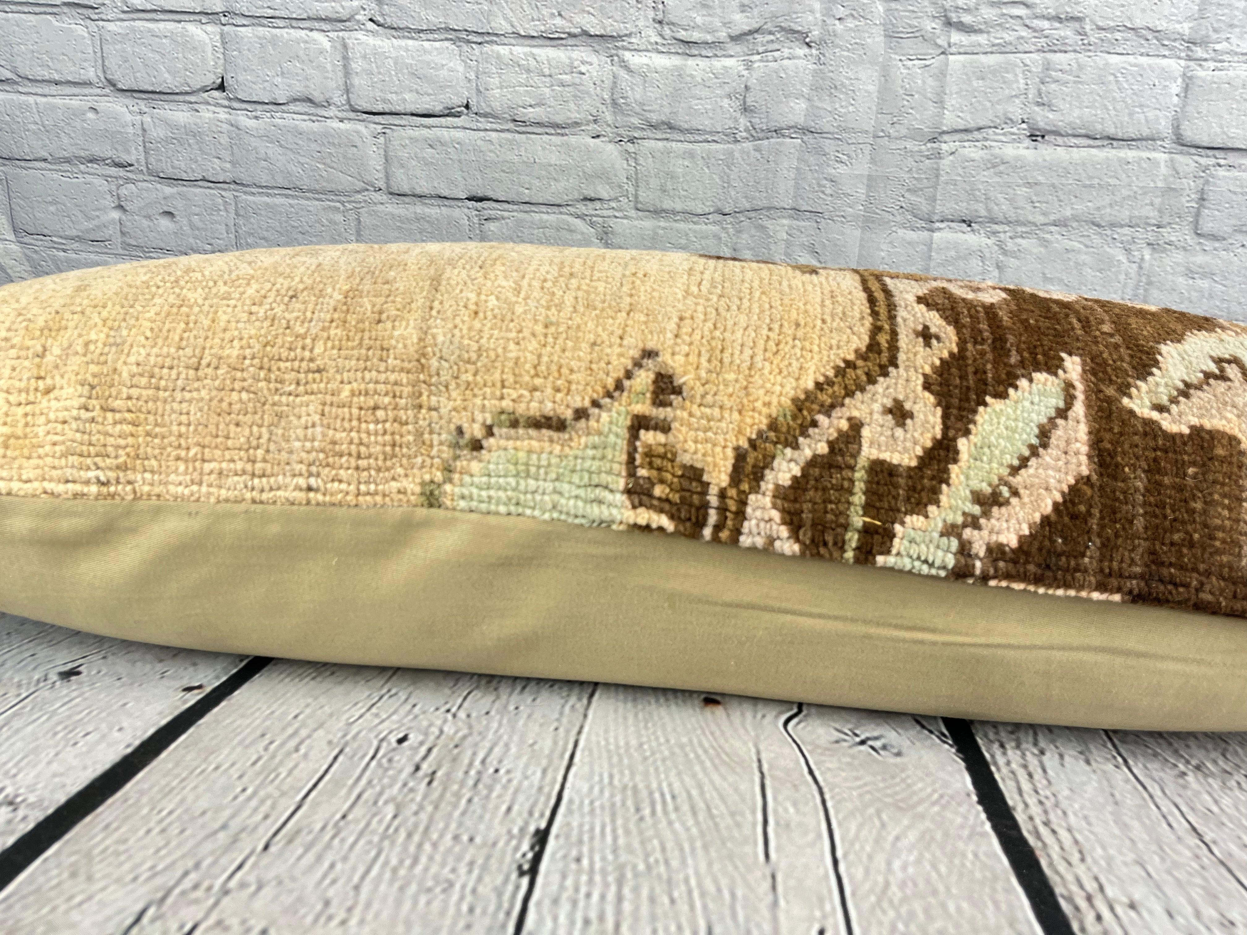 Annodato a mano 14 x 35 cuscino tappeto lombare Topkapi Tranquil Turkish Pillow Cushion Cover #7827 in vendita