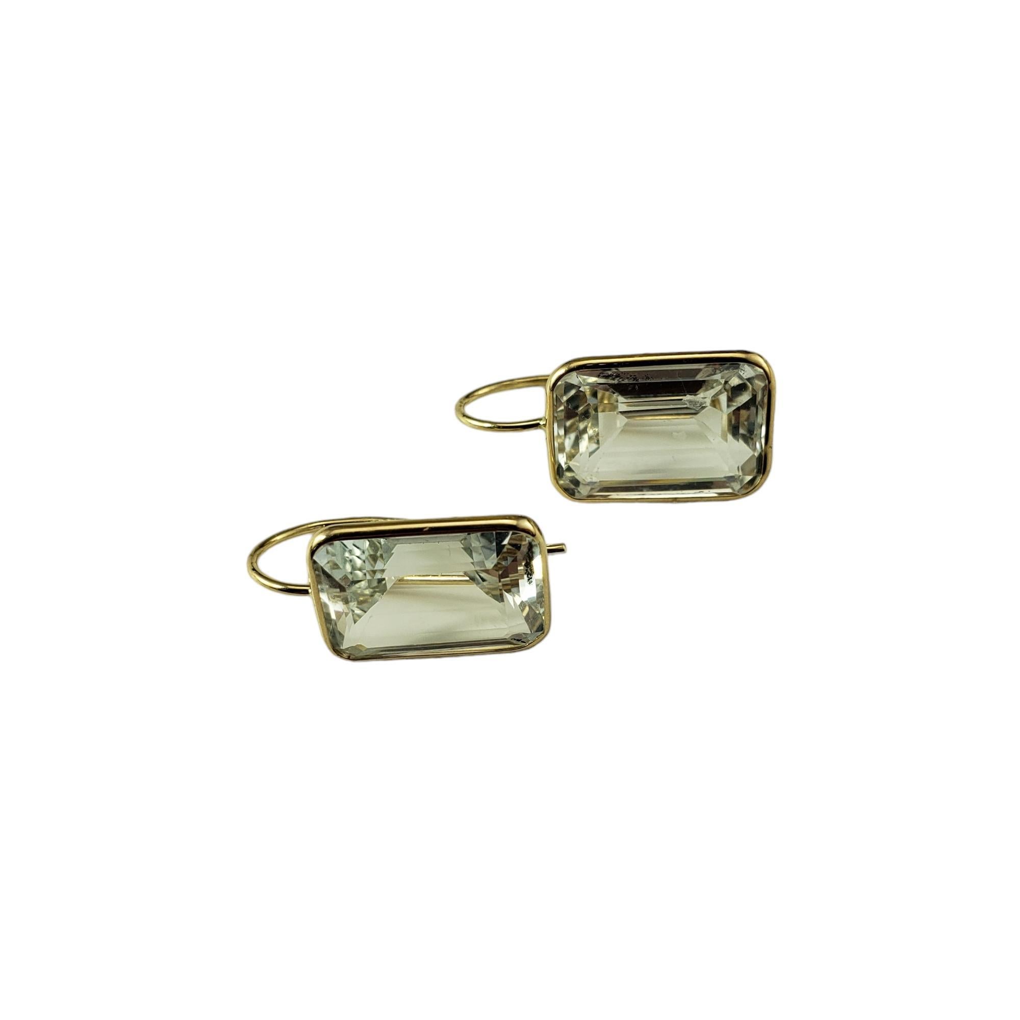 14 Yellow Gold and White Topaz Earrings  #17080 In Good Condition In Washington Depot, CT
