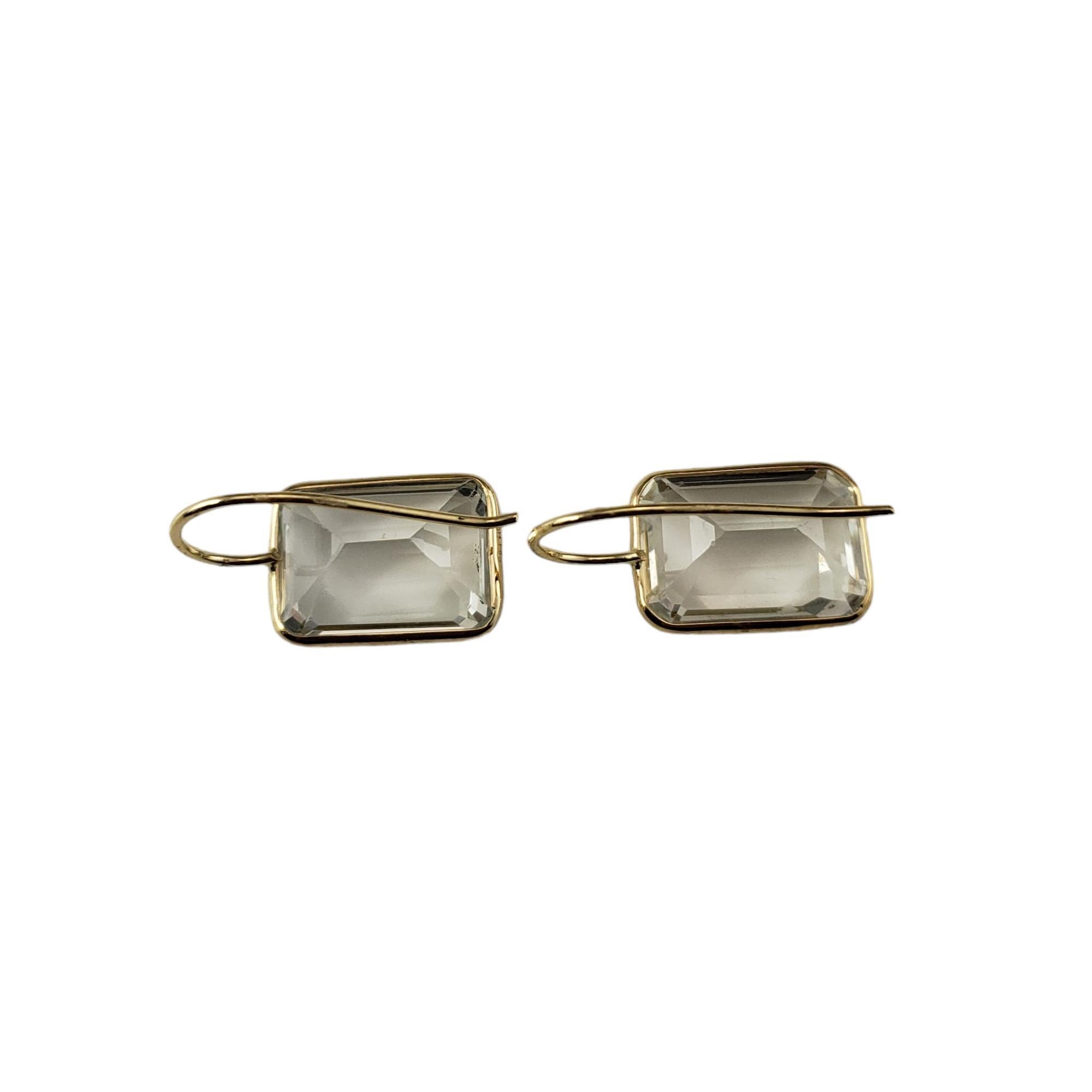 Women's 14 Yellow Gold and White Topaz Earrings  #17080 For Sale