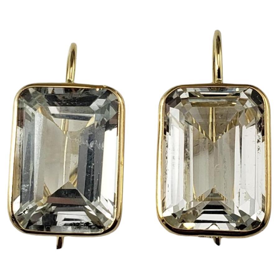 14 Yellow Gold and White Topaz Earrings  #17080