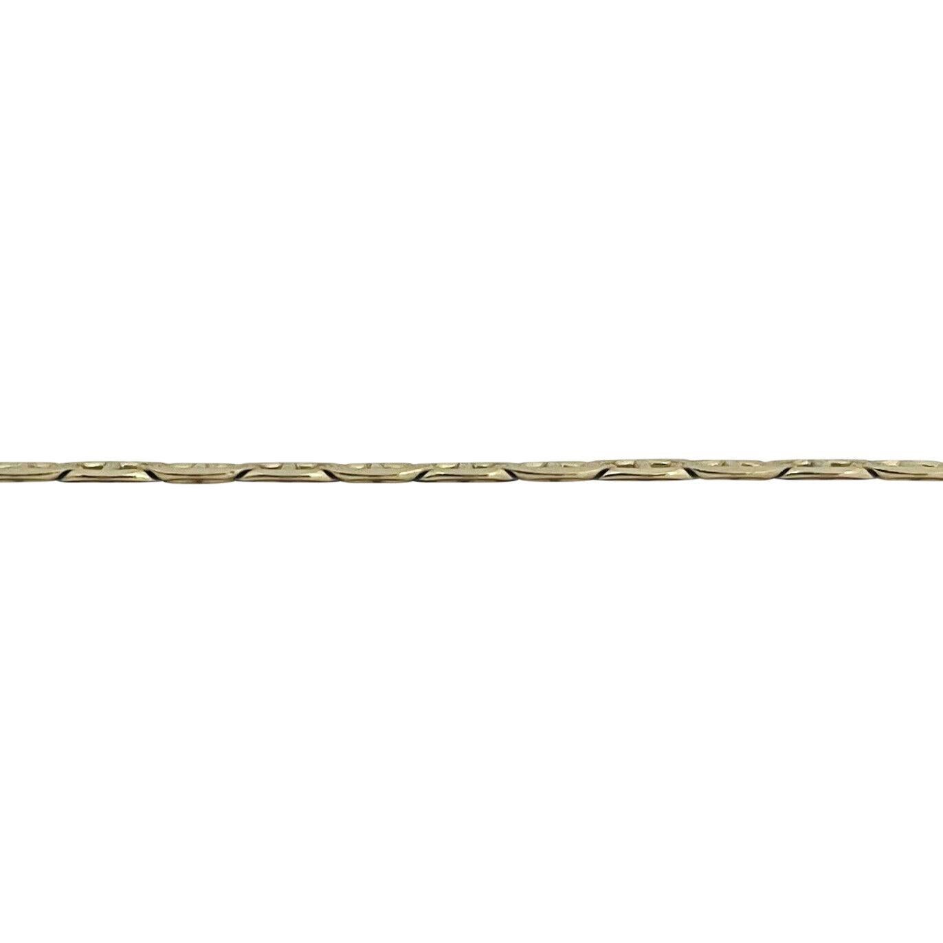 14 Yellow Gold Diamond Cut Mariner Gucci Link Chain Necklace Italy In Good Condition In Guilford, CT