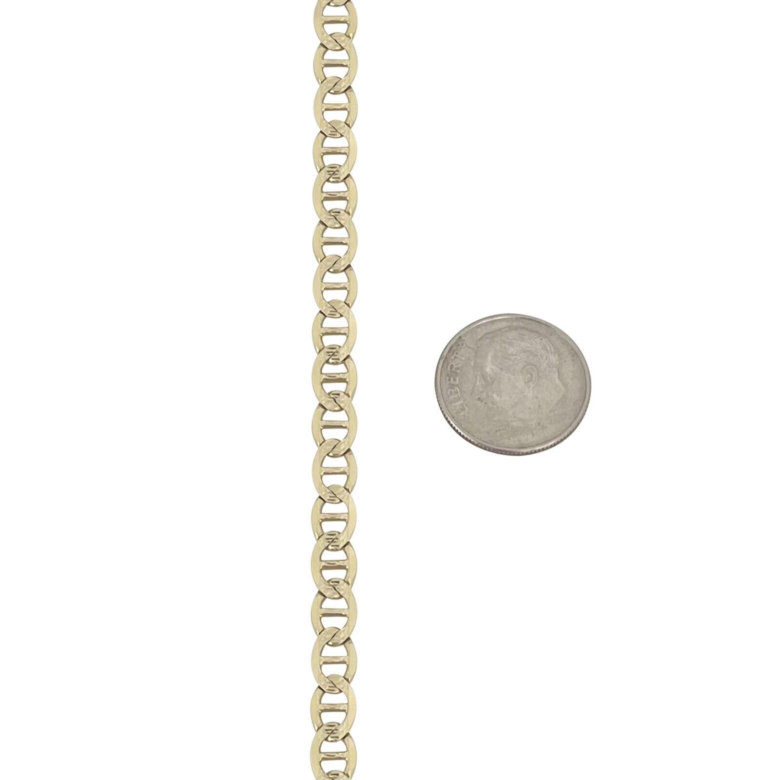 Women's or Men's 14 Yellow Gold Diamond Cut Mariner Gucci Link Chain Necklace Italy