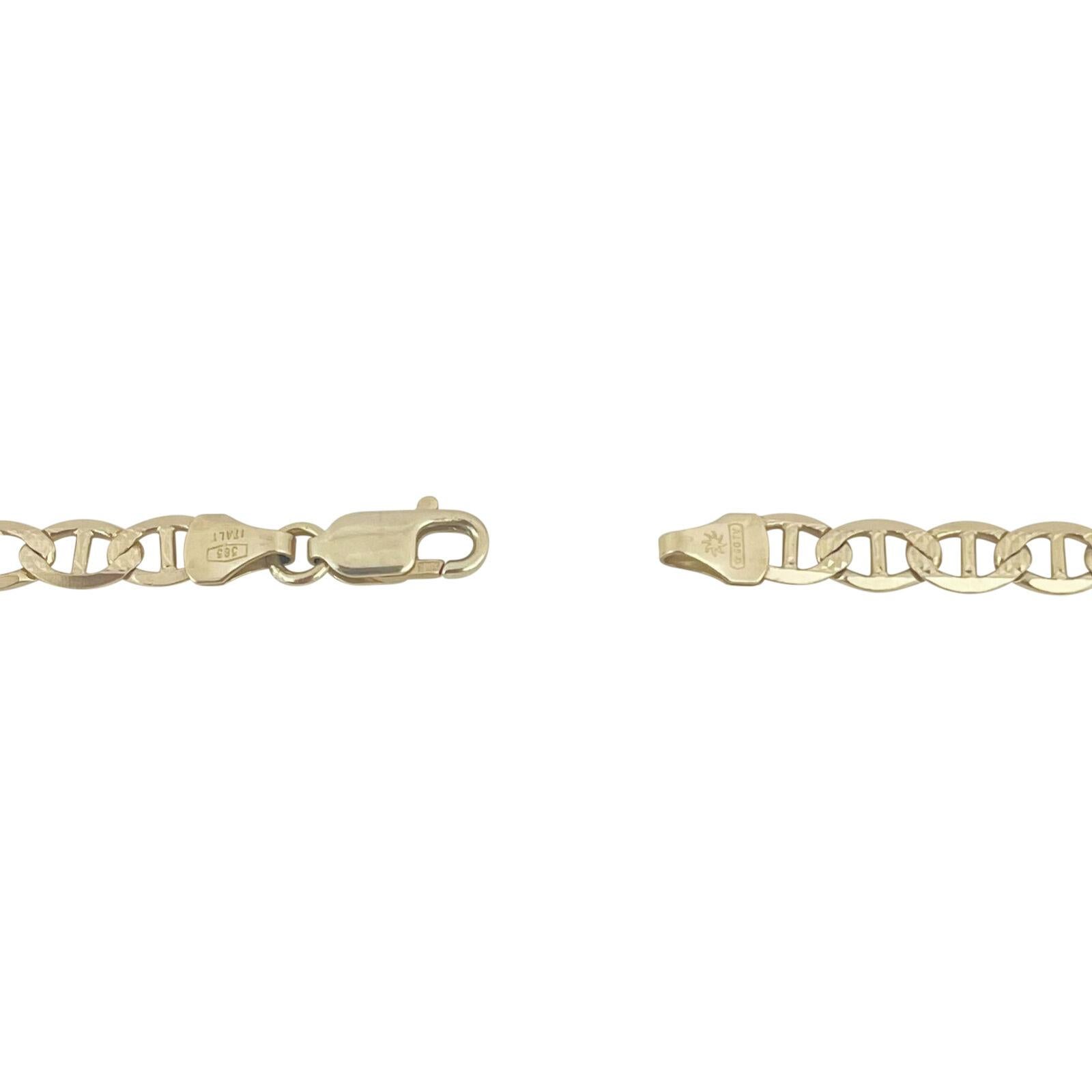 14 Yellow Gold Diamond Cut Mariner Gucci Link Chain Necklace Italy 1