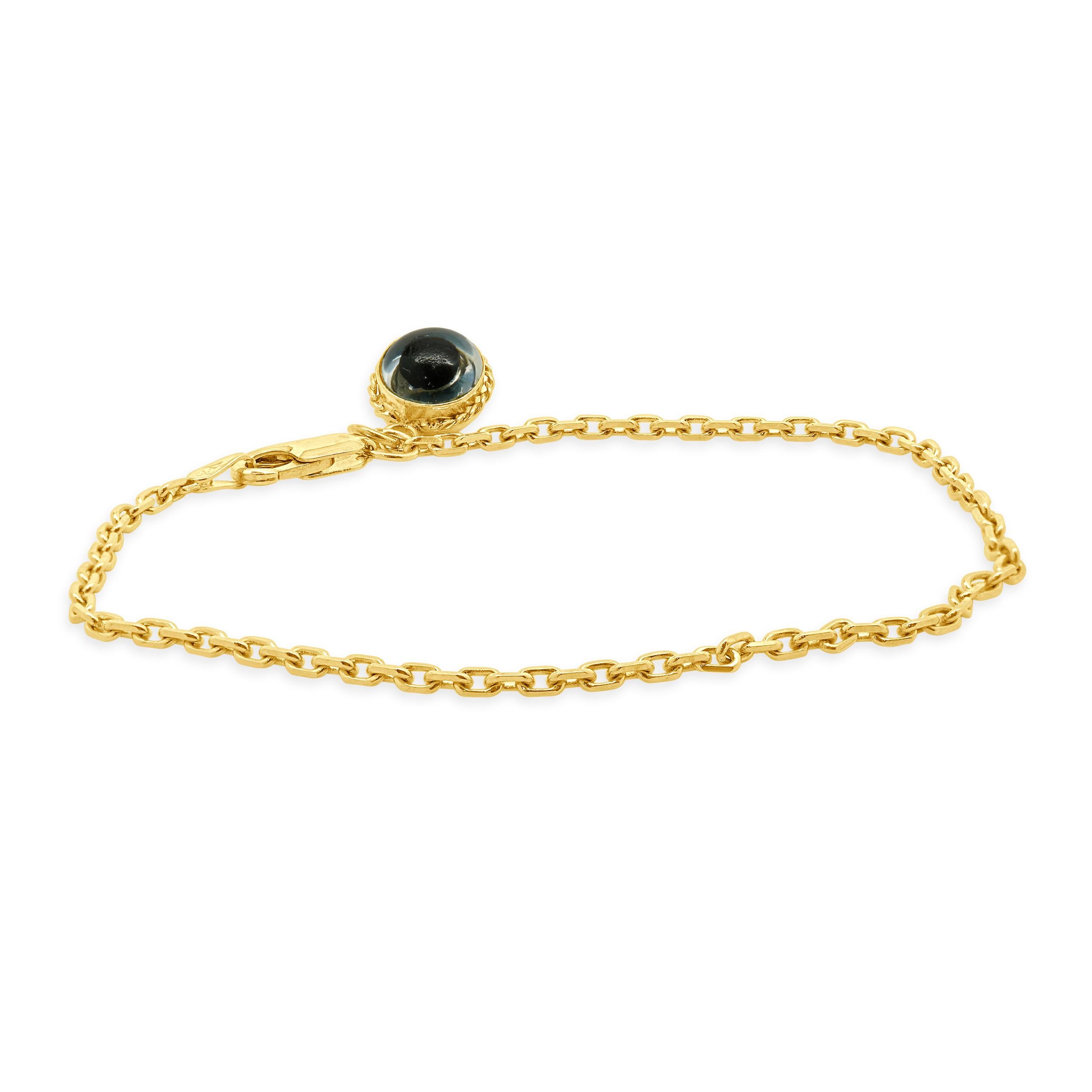 14 Gelbgold Evil Eye Drop-Armband im Zustand „Hervorragend“ im Angebot in Scottsdale, AZ